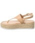 Stuart Weitzman Mel Leather Espadrille Flatform Sandal Women's Beige 6.5