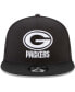 Men's Black Green Bay Packers B-Dub 9Fifty Adjustable Hat