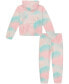 Toddler Girls Soft Blur Velour Hoodie Sweatsuit