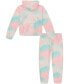 ფოტო #2 პროდუქტის Toddler Girls Soft Blur Velour Hoodie Sweatsuit