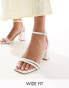 Фото #1 товара Truffle Collection wide fit block heel sandal in white