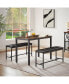 Industrial Style Dining Set with Benches, Rustic Brown