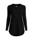 ფოტო #2 პროდუქტის Petite Long Sleeve Lattice Pintuck Tunic