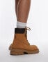 Bronx – Qui-nn – Geschnürte Ankle-Boots aus Nubukleder in Senfgelb mit wachsartigem Finish