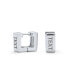 ფოტო #3 პროდუქტის Geometric Small Square Huggie Hoop Kpop Earrings For Women Sterling Silver