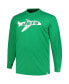 Men's Heather Kelly Green Distressed New York Jets Big and Tall Throwback Long Sleeve T-shirt