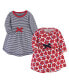 ფოტო #1 პროდუქტის Toddler Girls Organic Cotton Long-Sleeve Dresses 2pk