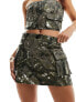 Sixth June co-ord camo mini skirt in green