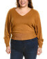 Фото #1 товара Lafayette 148 New York Plus Convertible Blouson Cashmere Sweater Women's Brown