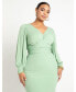 ფოტო #2 პროდუქტის Plus Size Cross Front Midi Dress