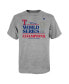 ფოტო #2 პროდუქტის Youth Boys Heather Gray Texas Rangers 2023 World Series Champions Locker Room T-shirt