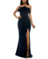 Фото #1 товара Juniors' Ruffle-Neck Strapless Ruched Gown