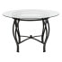 Фото #1 товара Syracuse 45'' Round Glass Dining Table With Black Metal Frame
