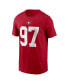 Фото #3 товара Men's Nick Bosa Scarlet San Francisco 49ers Player Name and Number T-shirt