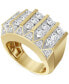 ფოტო #1 პროდუქტის Men's Diamond Multirow Statement Ring (2 ct. t.w.) in 10k Gold