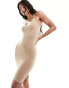 Pieces seamless bodycon shaping dress in beige