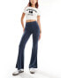 Фото #3 товара Monki super soft low waist flare jersey trousers in blue