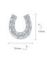 ფოტო #4 პროდუქტის Good Luck Horseshoe Equestrian Cubic Zirconia Pave CZ Stud Earrings Western Jewelry For Women Teen Graduation .925 Sterling Silver