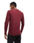 Фото #4 товара ASOS DESIGN muscle fit long sleeved t-shirt in burgundy with rib detail