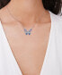 ფოტო #9 პროდუქტის Cubic Zirconia Red Ombre Butterfly Pendant 18" Necklace in Silver Plate, Gold or Rose Gold Plate