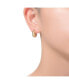 Фото #3 товара Sterling Silver 14K Gold Plated Clear Cubic Zirconia Mini Huggie Hoop Hinged Post Earrings