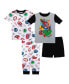 ფოტო #1 პროდუქტის Little Boys Cotton 4 Piece Pajama Set