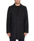 Men's Coat with Faux-Leather Trim