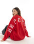 Missyempire Brooklyn back slogan sweatshirt in red