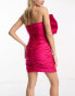 Фото #8 товара Forever New fallen shoulder bow mini dress in pink