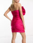 Фото #4 товара Forever New fallen shoulder bow mini dress in pink