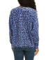 Фото #2 товара Incashmere Ombre Animal Print Cashmere Pullover Women's Blue S