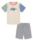 ფოტო #1 პროდუქტის Toddler Boy short sleeve Soft Colorblock Logo Tee Printed Shorts Set