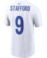 Фото #2 товара Men's Matthew Stafford White Los Angeles Rams Name and Number T-shirt
