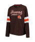 Фото #4 товара Women's Brown Cleveland Browns Justine Long Sleeve Tunic T-shirt