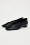 Black leather ballerinas with mini heel