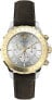 Фото #1 товара Versace Chrono Signature Herrenuhr Braunes Leder Silber Gold 44mm VEV600219