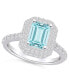 Фото #1 товара Кольцо Macy's Aquamarine and Diamond Halo