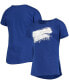 ფოტო #1 პროდუქტის Big Girls Royal Los Angeles Dodgers Brush Stroke Dolman T-shirt
