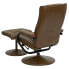 Фото #2 товара Contemporary Palimino Leather Recliner And Ottoman With Leather Wrapped Base