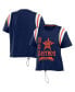 Фото #1 товара Women's Navy Distressed Houston Astros Cinched Colorblock T-shirt