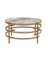 32.48" Modern Golden Coffee Table With Stone Top