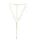 ფოტო #1 პროდუქტის Sparkle Dip 18K Gold Plated Lariat Necklace