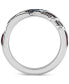 ფოტო #6 პროდუქტის Men's London Blue Topaz (1/6 ct. t.w.) & Red Enamel Spiderman Web Ring in Sterling Silver
