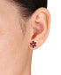 Фото #2 товара Garnet and Diamond Accent Floral Stud Earrings