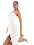 Vesper exclusive cami ruched bust midi dress in white 34 - фото #5