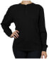 Фото #2 товара Women's Oversize Loose Fitting Waffle-Knit Henley Thermal Sweater