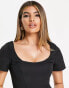 ASOS DESIGN mini structured dress with scoop neck and cap sleeve