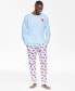 Фото #1 товара Men's 2-Pc. Santa Toss Mix It Cotton Pajama Set, Created for Macy's