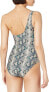 Shoshanna 285045 Women's Standard Monokini, Mocha Brown Multi, Size 2