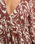 Pretty Lavish smock midaxi dress in brown abstract zebra print Braunes Zebramuster, XS - DE 32 - фото #3